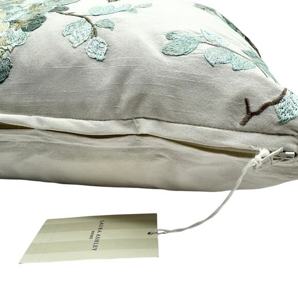 Laura Ashley UK Wisteria Embroidered Throw Pillow Blue Floral – 16" x 20" - Picture 6 of 11